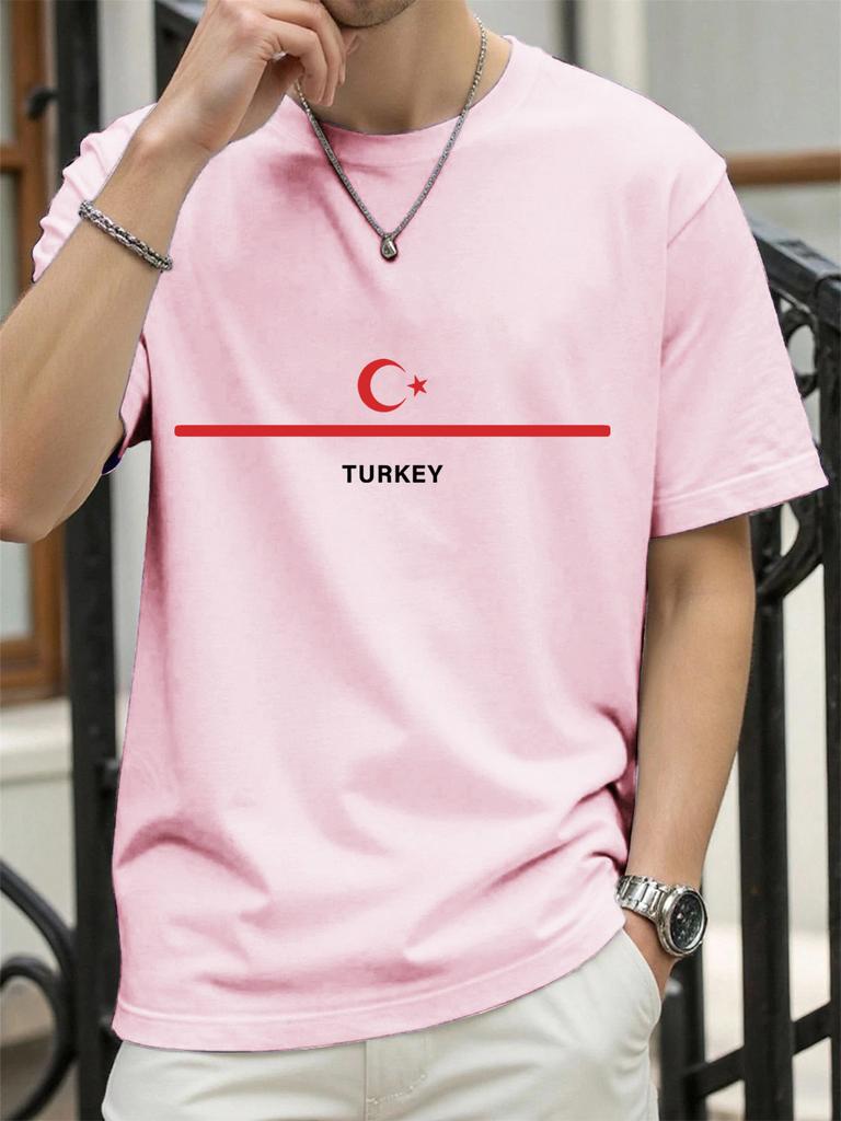 Turkey National Flag Printed Men T Shirts Hip Hop AllMatch TShirt Cotton Summer Clothes Casual Oversize Trendy Sportswear