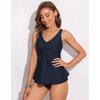 CHARMLEAKS Womens Tankini Top Twist V Neck Bathing Suit Top Flowy Padded Swimsuit Top Swim Tank Top Only