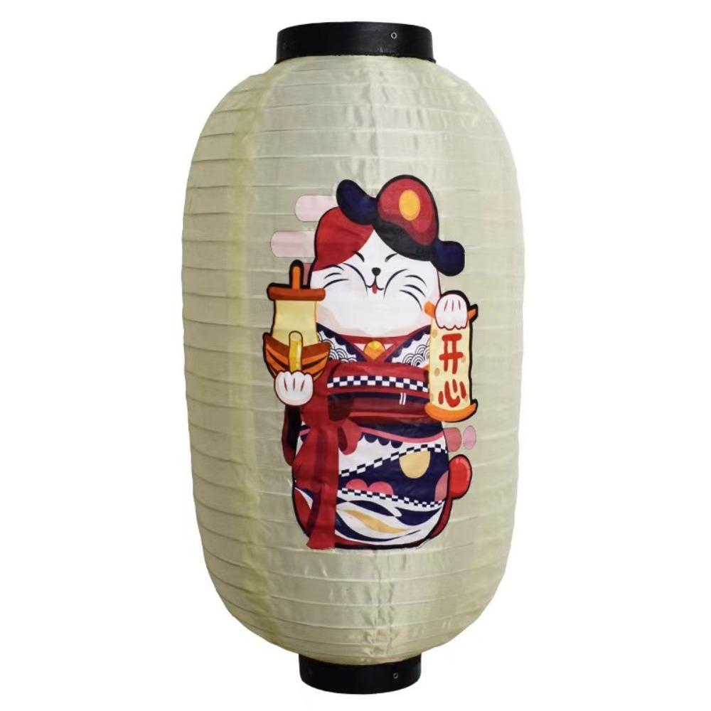 10 Inch Japanese Lantern Lucky Cat Ladies Painting Chandelier Folk Decor Picture Design Pendant Light Waitress Figure