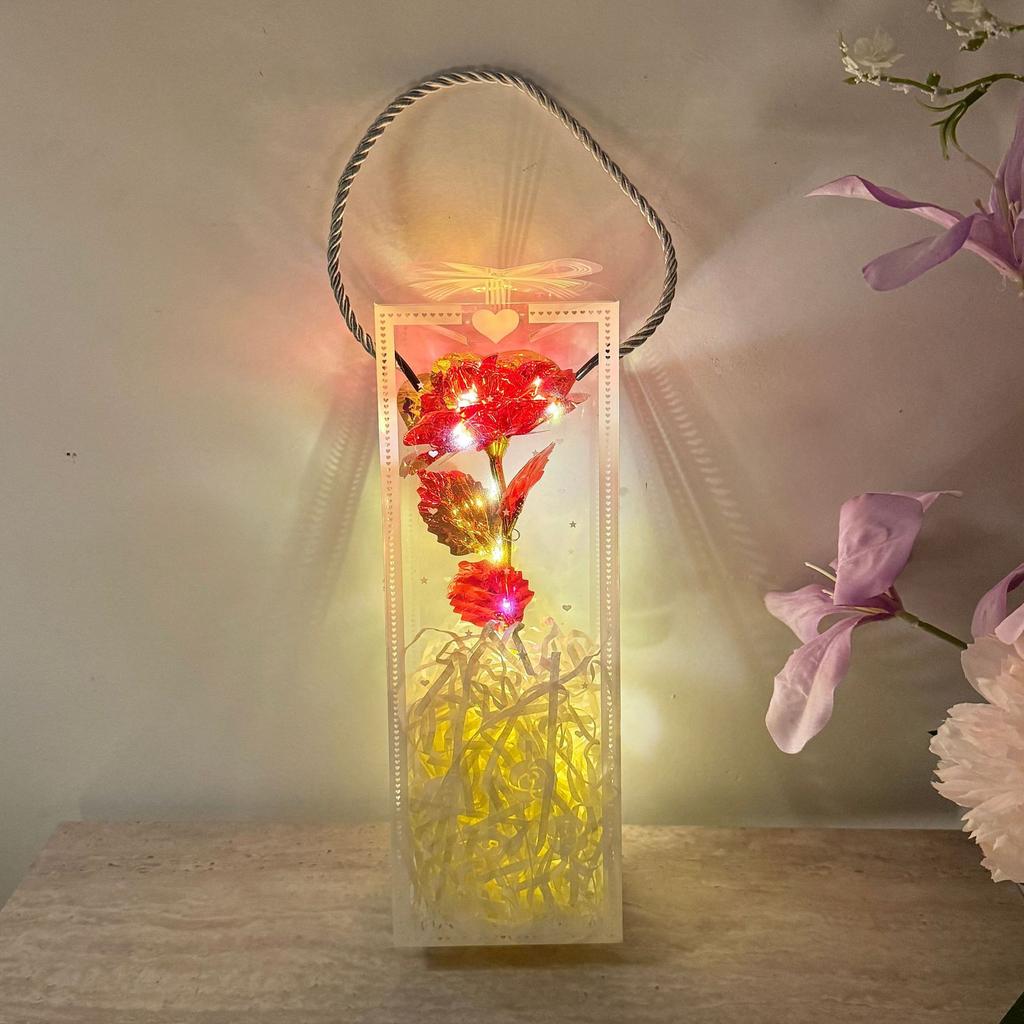 New Colorful Simulated Rose with Packaging Box LED Enchanted Galaxy Rose Ornament Mother's Day Valentine's Day Wedding Gifts