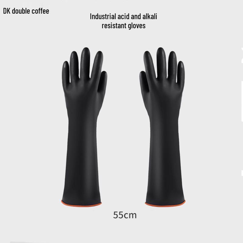 Βαρέως Τύπου Μαύρα Βιομηχανικά Γάντια Λάτεξ: Ανθεκτικό σε χημικά, οξέα & αλκάλια, αντιολισθητικό, ανθεκτικό στη φθορά, ιδανικό για χρήση στην αλιεία.