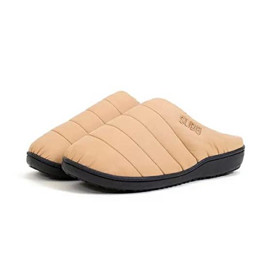 SUBU Winter Unisex Down Winter Teflon Size 1 Sandals, Slip-On Mules, Sandals, Beige, (24-25.5cm) [Used]