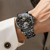 OLEVS Mechanical Automatic Moon Phase Watch Stylish Skeleton Waterproof Popular Luminous Watch for Men