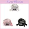 Piccola Borsa a Tracolla in Tela per Donna con Tasca con Zip e Clip per Chiavi in Stile Street