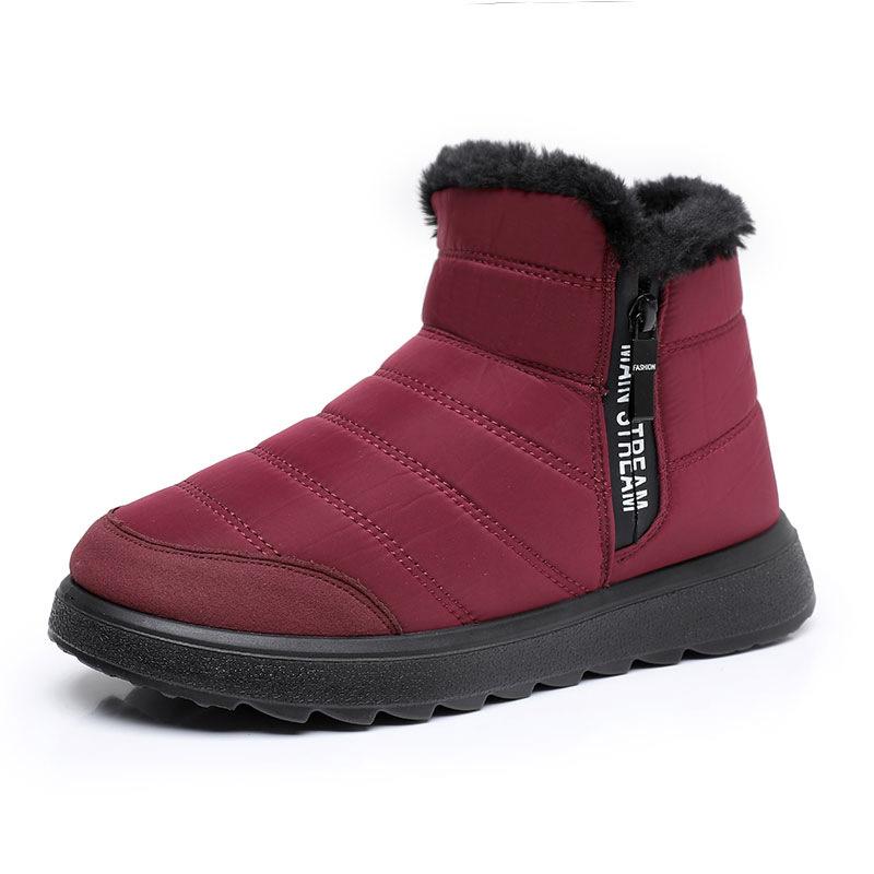 

Женские утепленные флисовые сапоги для мам, зимние сапоги на платформе с высоким голенищем из хлопка 36