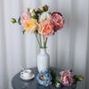 2 Head Artificial Peony Bouquet High Quality Long Stem Silk Fake Flowers Rose Pink For Bride Wedding Birthday Home Decors Bulk