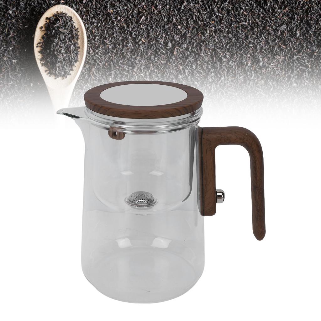 Water Separation Teapot Heatproof Glass Teapot Transparent 800ml Tea Kettle for Home Restaurant