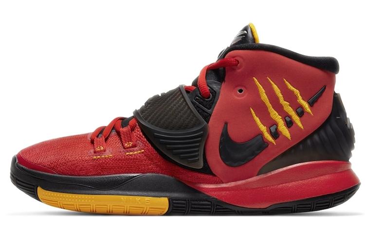Nike Kyrie 6  Bruce Lee  Bruce Lee Abrasion Resistant Mid top Children s Basketball Shoes Black Red CW3042-600 36.5