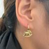 Vintage Gold Color Texture Cute Horse Dangle Earrings for Women Unique Design Cartoon Animal Stud Earrings Fashion Jewelry Gift