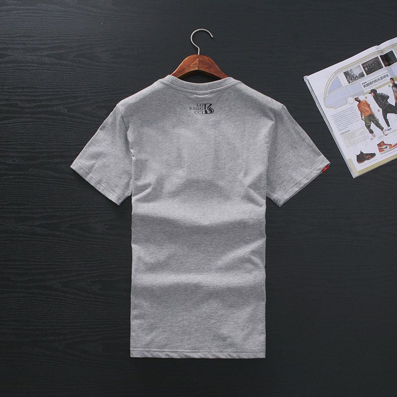 Foreign Trade Overplus Order Men's T-shirt Short Sleeve Cotton Korean Fashion Print Export Original Order Cut the Tag Off Round Neck T-shirt Top