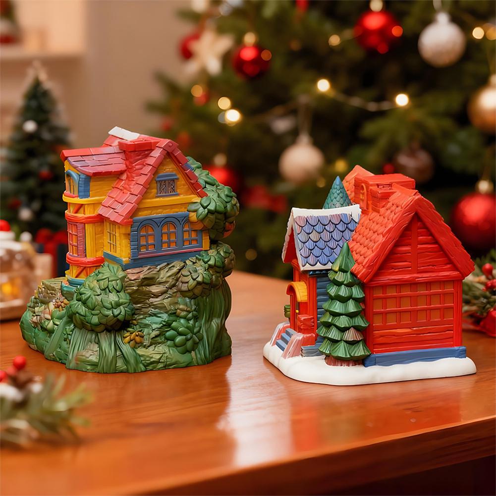 Christmas House Shape Candle Silicone Mold DIY Miniature Christmas Tree Candle Plaster Ornament Candle Molds