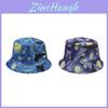 Sun Protection Fisherman Hat With Starry Night Oil Print Design For Outdoor Sunshade In Summer And Spring