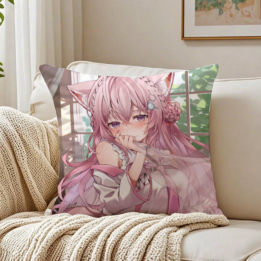 Anime Singer H-Hakui KoyorSi Pillow Case Anti-dustmite Pillowcase Invisible Zipper Silky Short Plush Sofa Cushion Cover