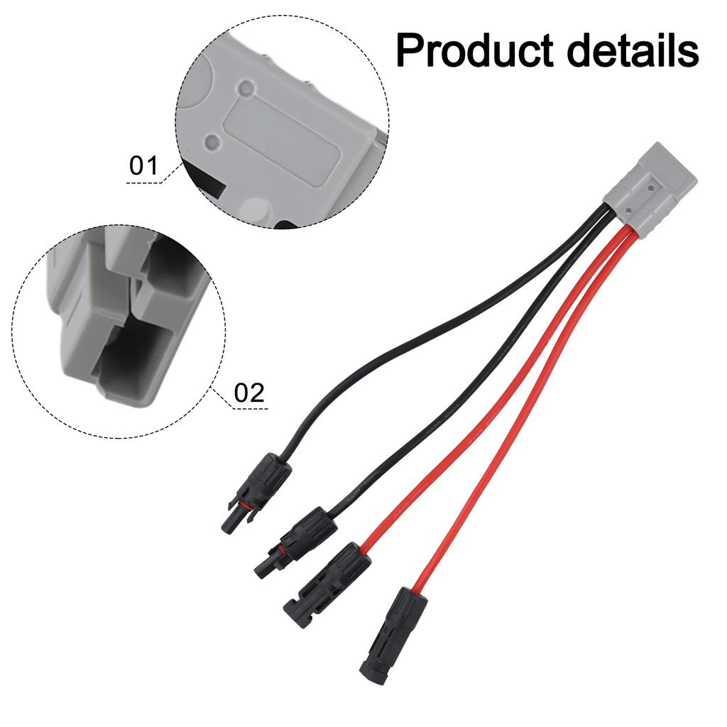 Solar Panel Extension Cable 10AWG 50A for Anderson Connector To Solar Connector for Outdoor RV Cattery Charging