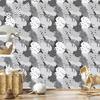 Tropical Leaves Wallpaper in Shades of Gray for Living Room and Bedroom 50x1000
