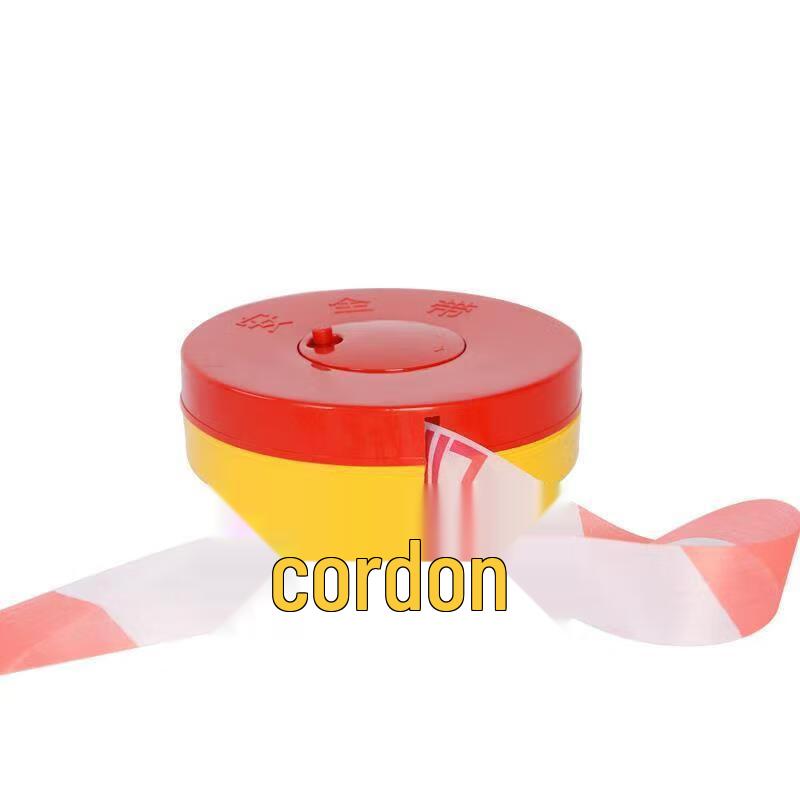 WEZHO Polyester Warning Barrier Tape - Red & White, 50m (2 Rolls)