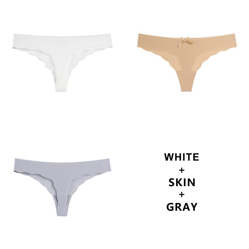 3PCS/Lot Seamless Panty Set Underwear T-back Female Comfort Intimates Fashion Ladies Low-Rise Briefs Panties Women Sexy Lingerie