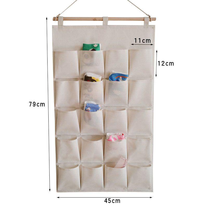 Multi-layer Fabric Hanging Storage Bag for Dormitory and Wardrobe Door, Wall-Mounted Phone Organizer