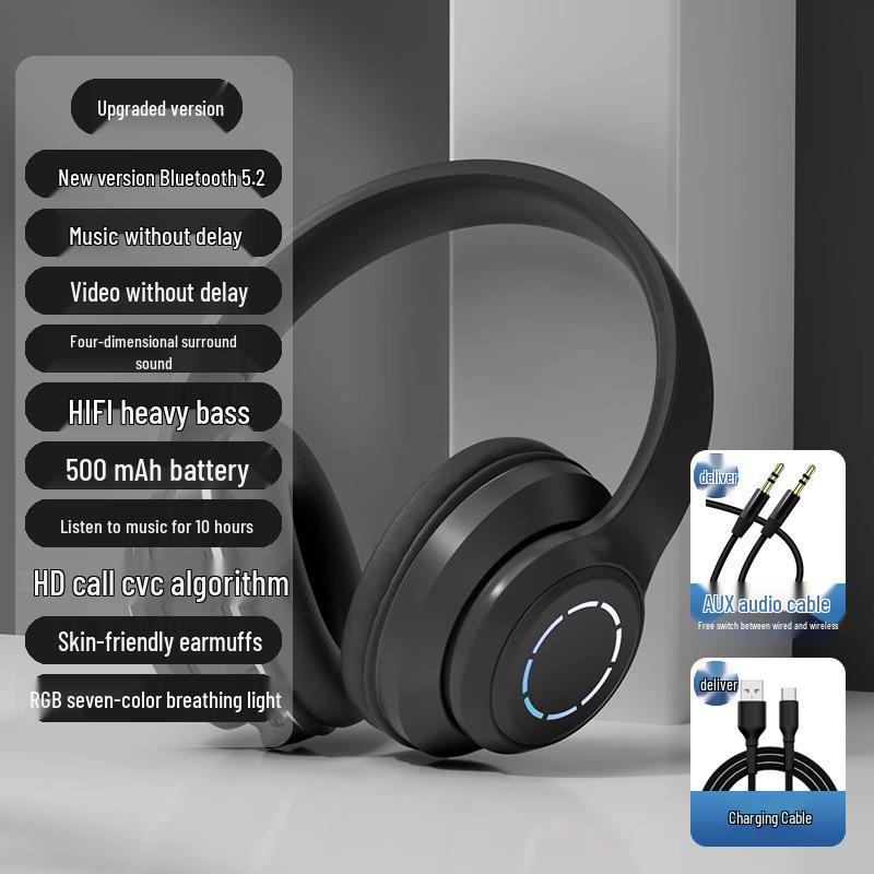 2025 Bluetooth Over-Ear Headphones for Female Students: Stylish Wireless Earmuff Headset