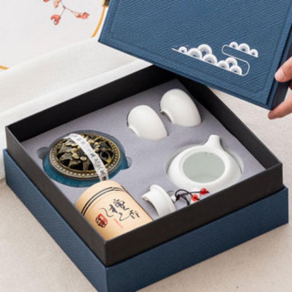 Guochao Ge Kiln Ceramic Kung Fu Tea Set Mid-Autumn Festival Gift Box Guochao