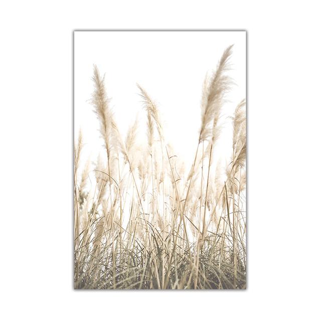 Autumn Nature Landscape Nordic Poster Grassland Flowers Leaves Canvas Print Wall Art Painting Scandinavian Home Decor Picture