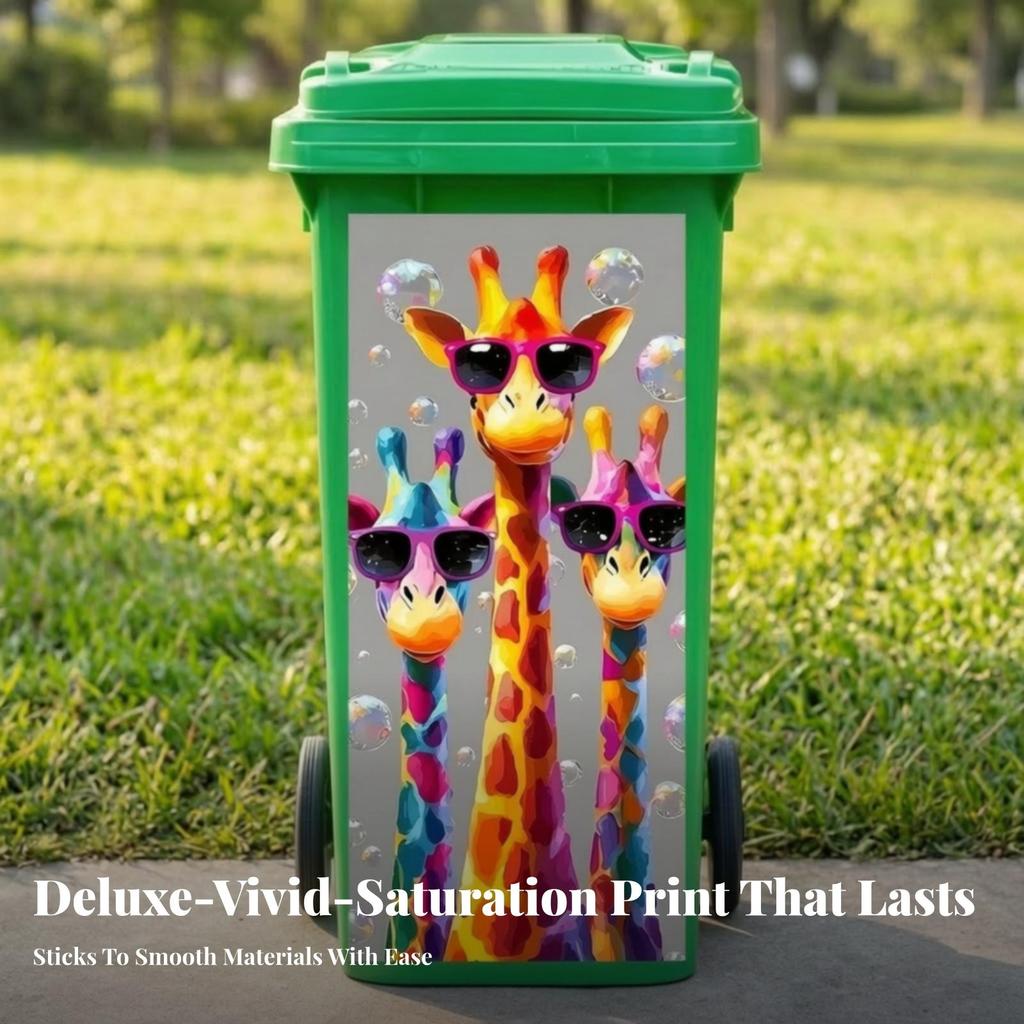 Trash Bin Sticker Peel-and-Stick Can Decal Decorative for Garden