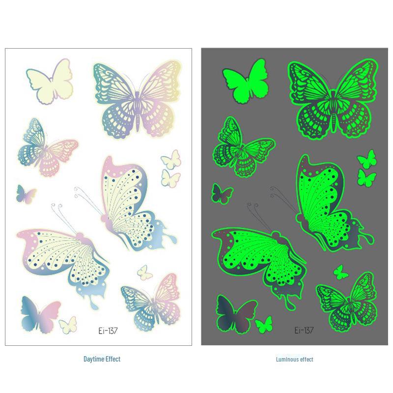 Fantasy Gradient Luminous Butterfly Tattoo Stickers