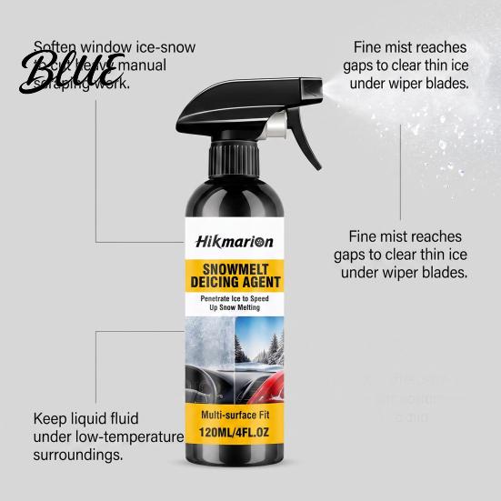 Safe for Glass Windshield Windows Melting Spray Car Ice Metal Surfaces 120ml De-Icer Mirrors Winter