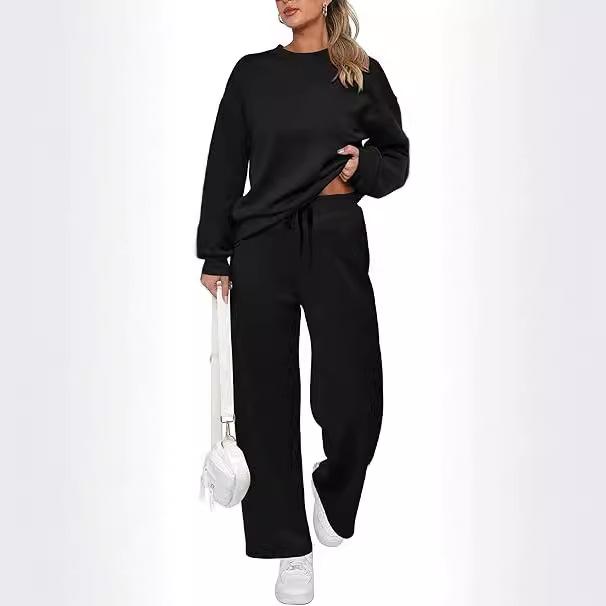 Women's Casual Sportswear Set in Multiple Colors - Pink, Dark Green, Black, Brown