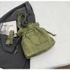 Trendy Ruched Denim Tote Bag Vintage Bucket Shoulder Bag  Drawstring Crossbody Bag For Women