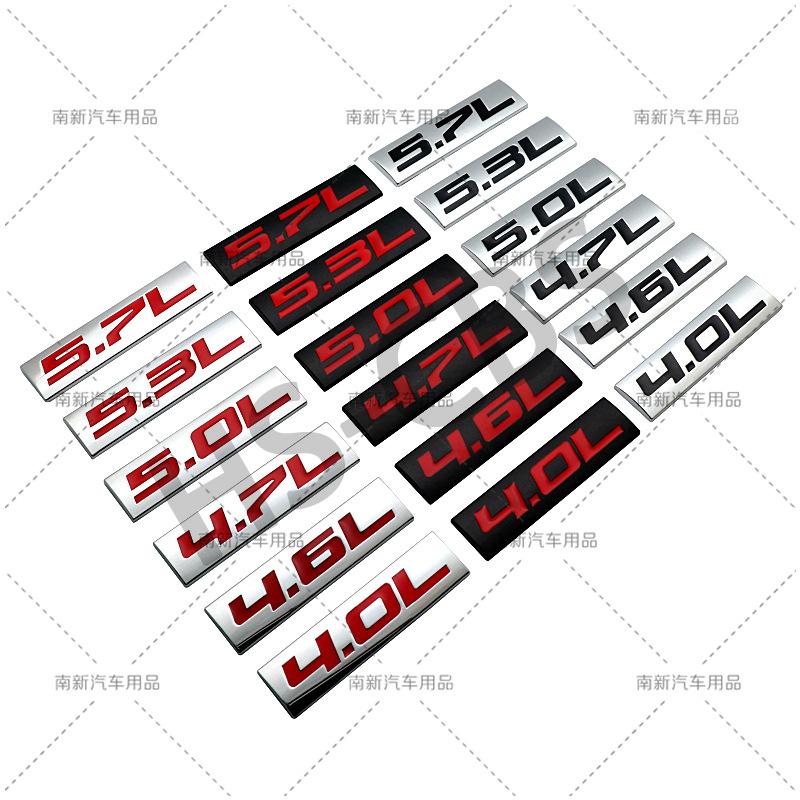 fsbn3 3D Metal 4.0L 4.6L 4.7L 5.0L 5.3L 5.7L Car Rear Trunk Emblem Badge For Jepp Dodge  Volvo Ford Cadillac Chevrolet  Honda Toyota