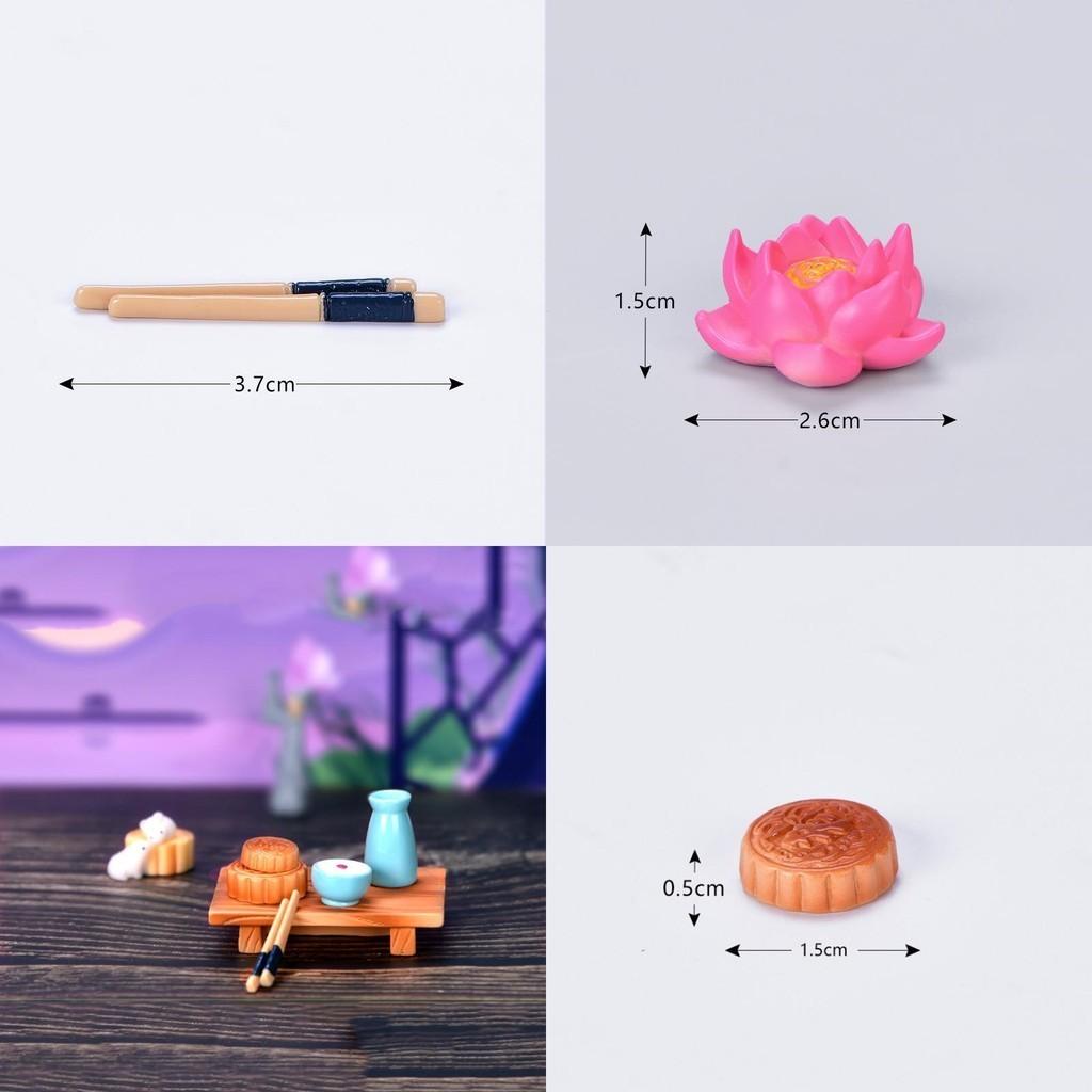 Adorabile Coniglio in Resina Fai da Te Mangia Torta di Luna Micro Paesaggio Decorazione per la Celebrazione della Festa di Metà Autunno