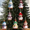 Seasonal Tree Accessories 16PCS Wooden Christmas Snowman Pendants Colorful 2D Flat Hanging Ornaments Decorations Knitted Hats And Scarves