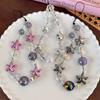 Anti-lost Starfish Phone Case Lanyard Short Colorful Ball Beaded Phone Strap  Female Lady Girl