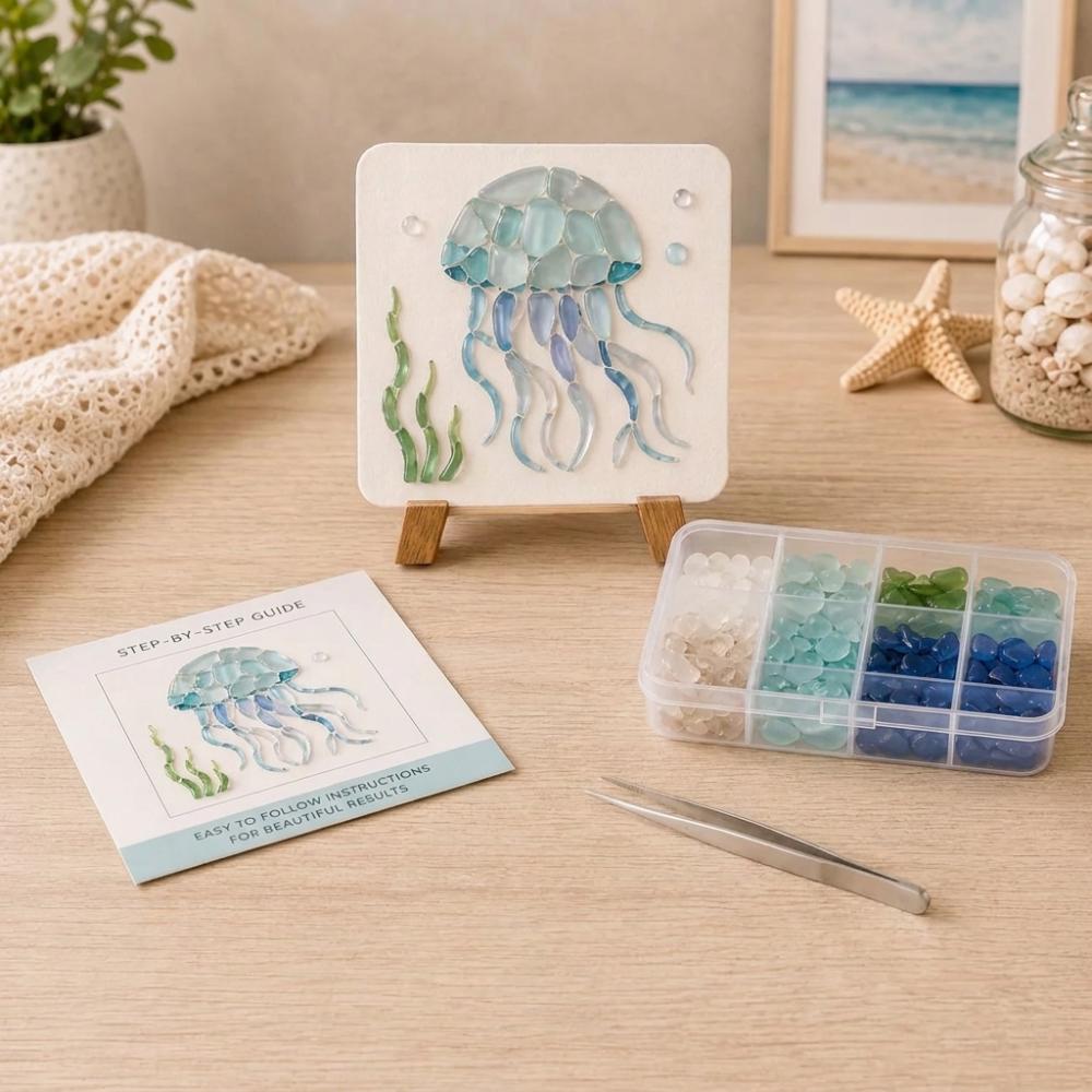 Ocean Inspired Ocean DIY Sea Glass Art Kit Home DIY Crafting Kit Adult Beginner