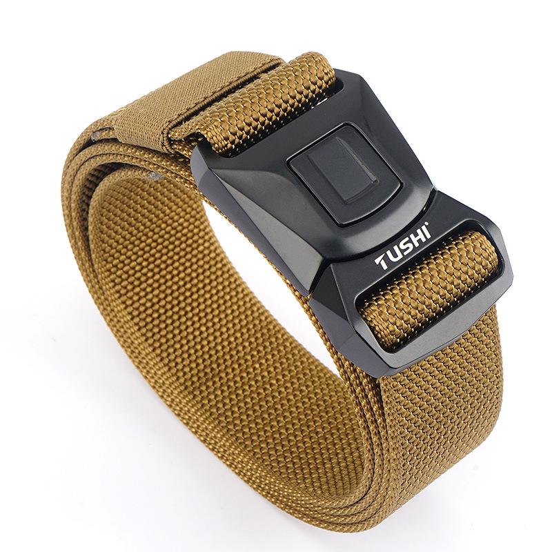 Men's 2020 Nylon Tactical Belt with Safety Buckle for Outdoor Sports & Combat