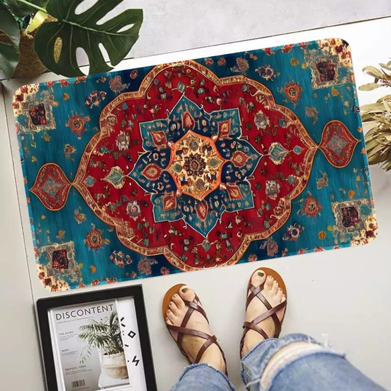 Classic Retro Bohemian Printing Non-Slip Waterproof Doormat Easy To Clean Entrance Floor Mat Home Decoration Durable Fashionable