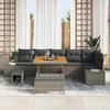 9 Piece Grey Garden Sofa Set with Cushions