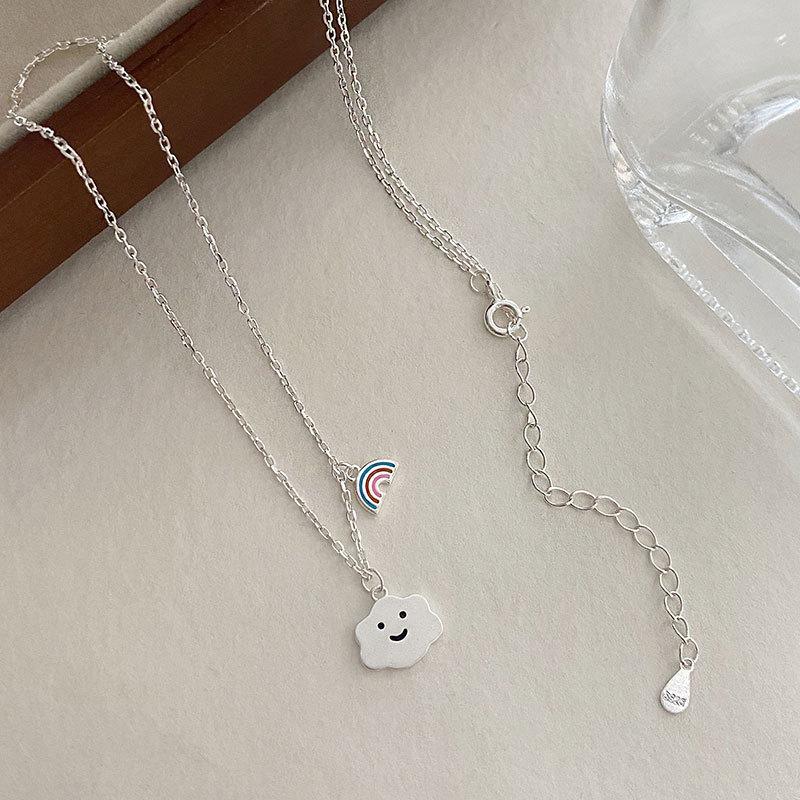 Rainbow Necklace, Female Cloud Clavicle Chain Pendant, Light Luxury, Small and Popular Design, Advanced Sense