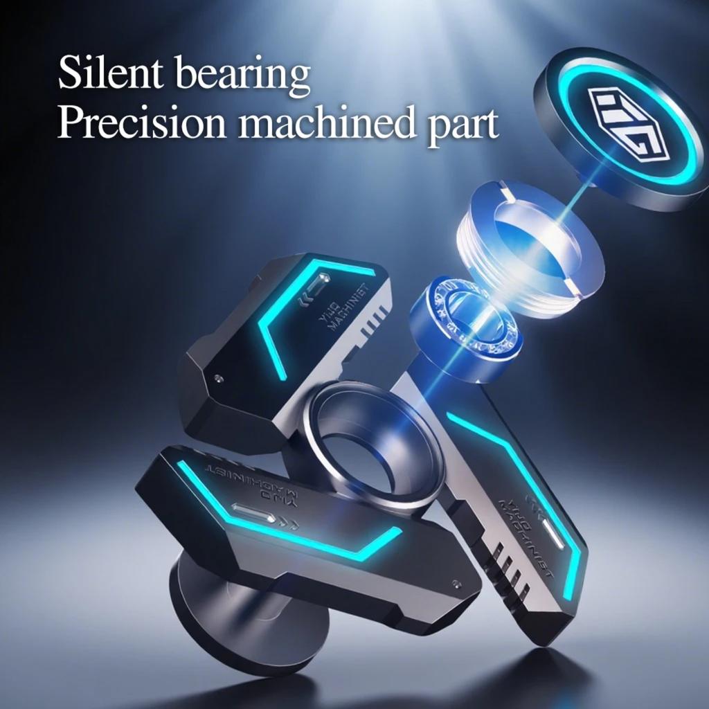 Metal Fidget SpinnerGlow in The Dark Quiet Bearings, Stress Relief Toy for Kids & Adults, Cool Gift for Anxiety Relief