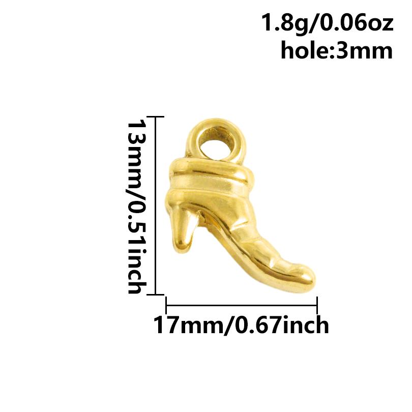4pcs Mix Boots Pendants For Jewelry Making Supplies Clothing Accessories Stainless Steel Charm Bulk DIY Keychain Necklace Charms