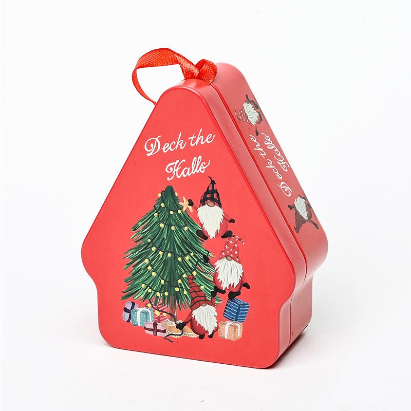 Christmas House Shape Xmas Atmosphere Christmas Decorations Chocolate Jar With Lanyard Cute Candy Box Kids 10.5x8.5x4cm