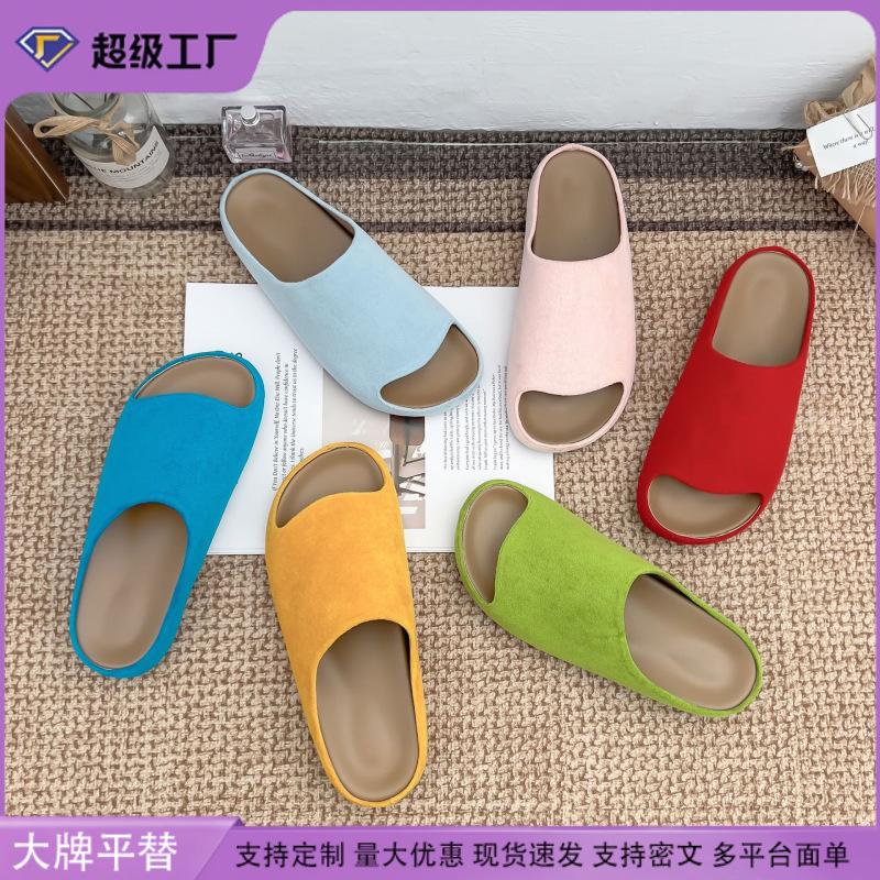 Platform slippers women's wear high-end casual style word with Boken shoes Korean version versatile 2025 new sandals