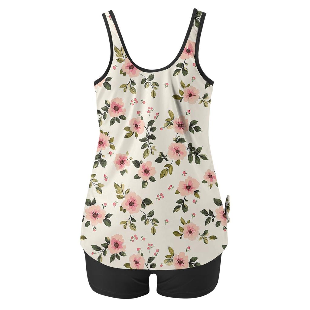 Dámské plavky s kraťasy, splývavé dvoudílné plavky