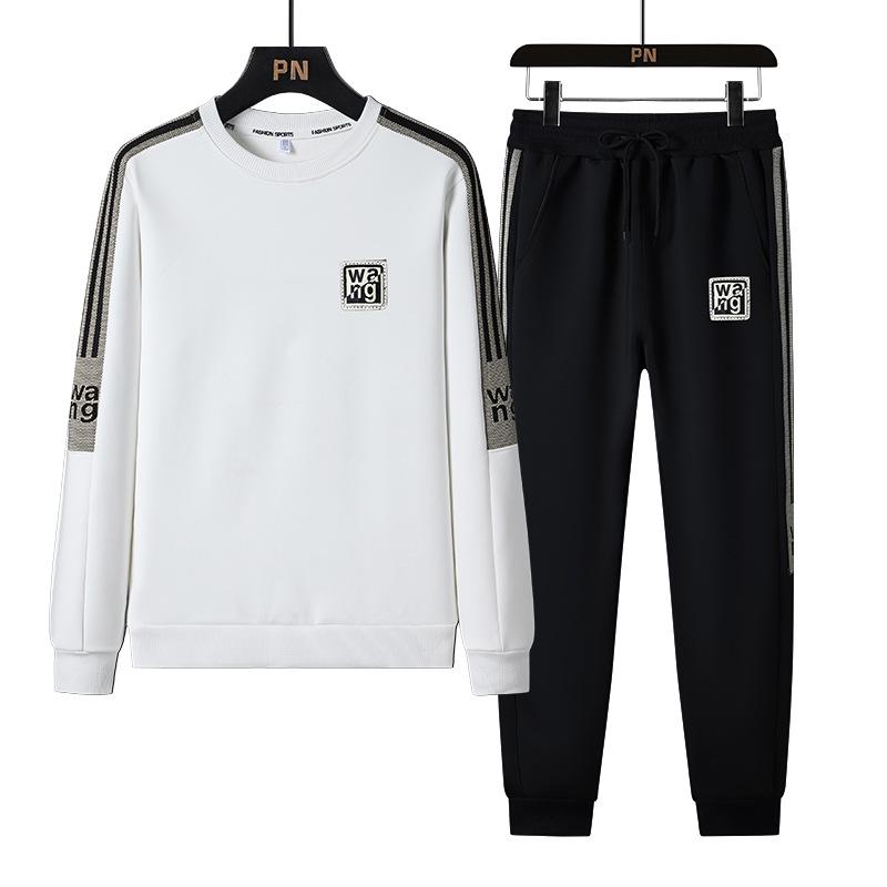 Men's Velvet Track Suit: Spring/Autumn Three-Piece Set - Cardigan Jacket, Sweatshirt, and Sweatpants