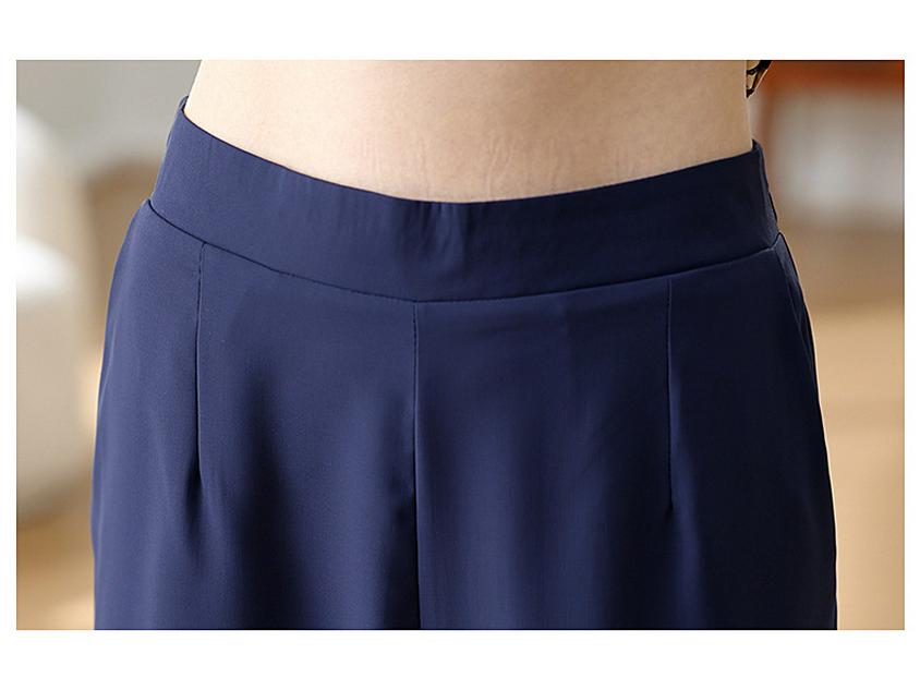 Set Bluză și Pantaloni din Șifon pentru Mama, Vara 2025: Set elegant din două piese pentru femei de vârstă mijlocie și vârstnice