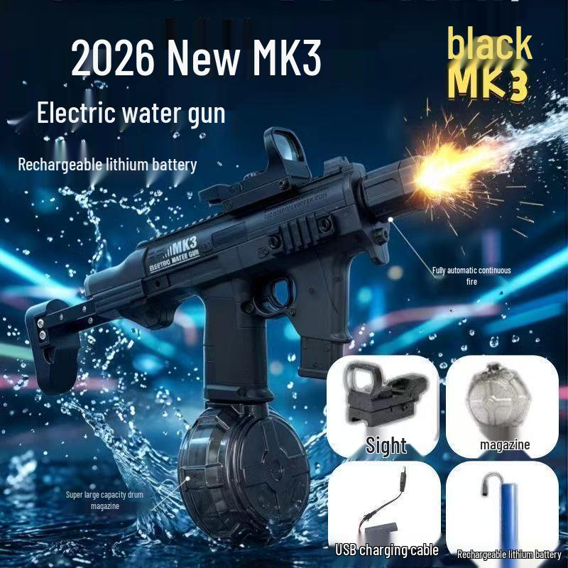 2026 Transparent M416 Electric Automatic Water Gun with Lights - Kids' Outdoor Water Play Toy