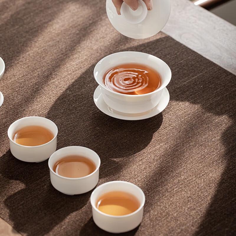 Dehua Ceramic Lamb-Fat Jade White Tea Set