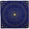 Tarot Reading Cloth Zodiac Wheel Navy Gold 75x75cm