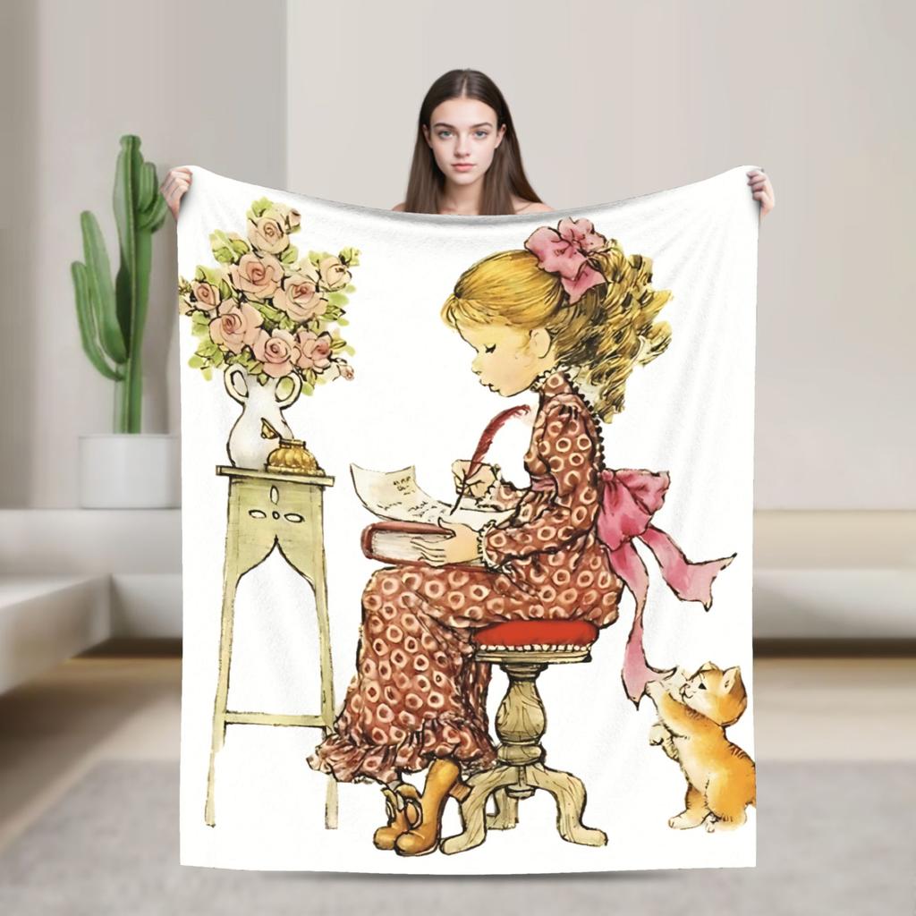 Warm Soft Blankets Picnic Sarah Kay Throw Blanket  Flannel Bedspread For Bedroom Novelty Sofa Bed Cover